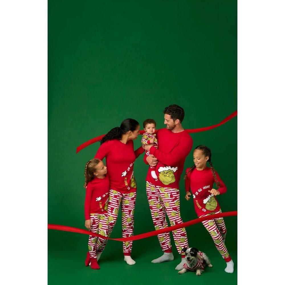 The Grinch Men’s Matching Family Pajama Set, 2-Piece, Size XL RED MULTICOLOR NWT